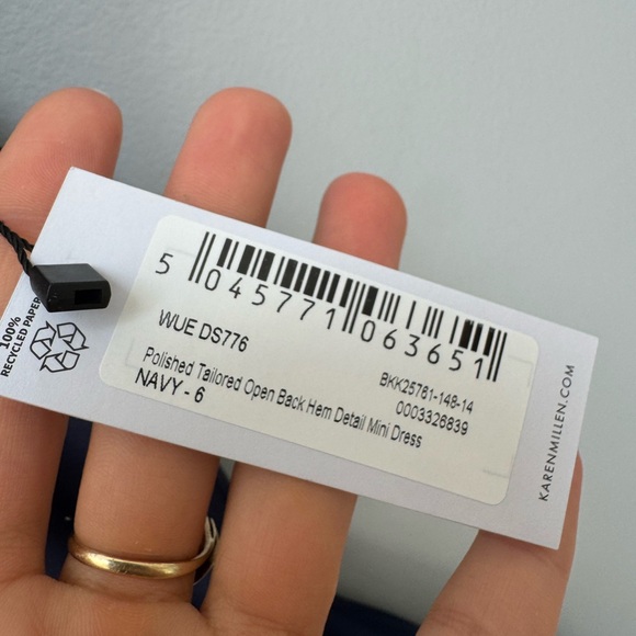 BRAND NEW Karen Millen Polished Tailored Open Back Hem Detail Mini Dress in US 6 - Picture 6 of 7